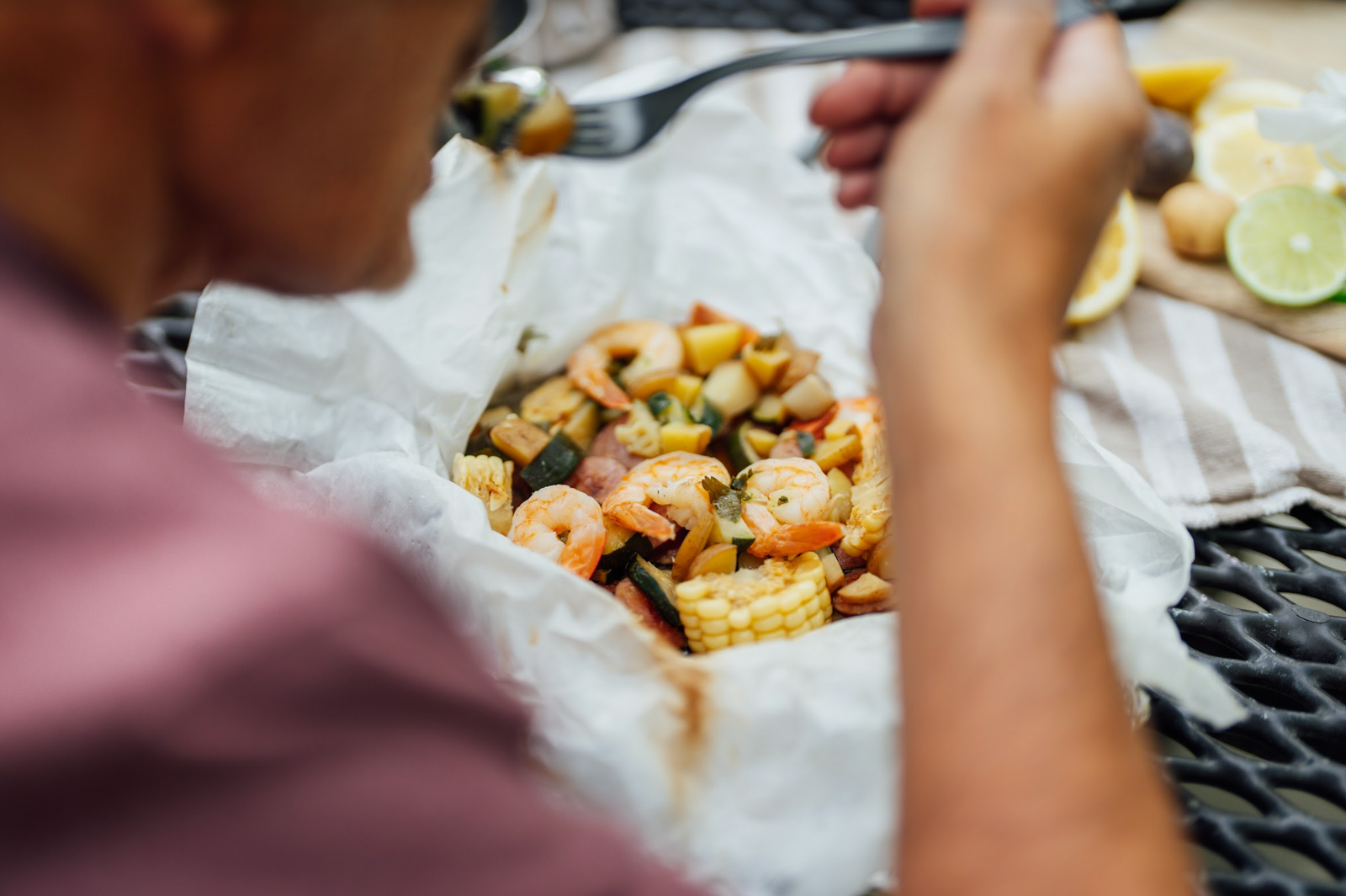 Shrimp and Sausage Tinfoil Dinner